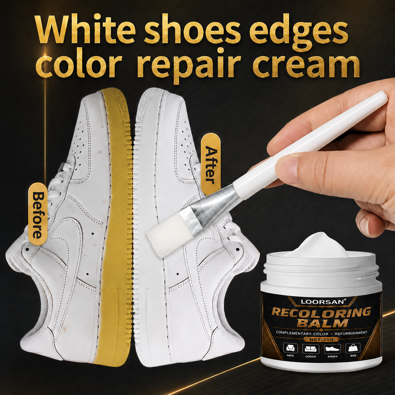 Sneaker Care Cleaning Kit - LOORSAN White Leather Sneaker Edge Pigment