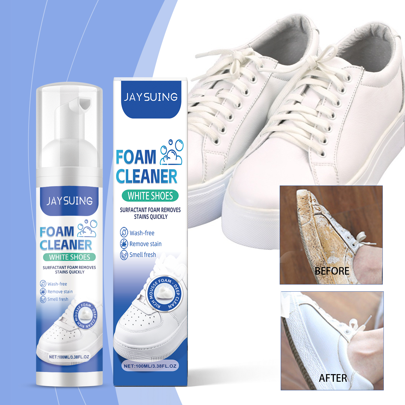 Sneaker Care Cleaning Kit - White Shoes Foam Cleaner No Rinse