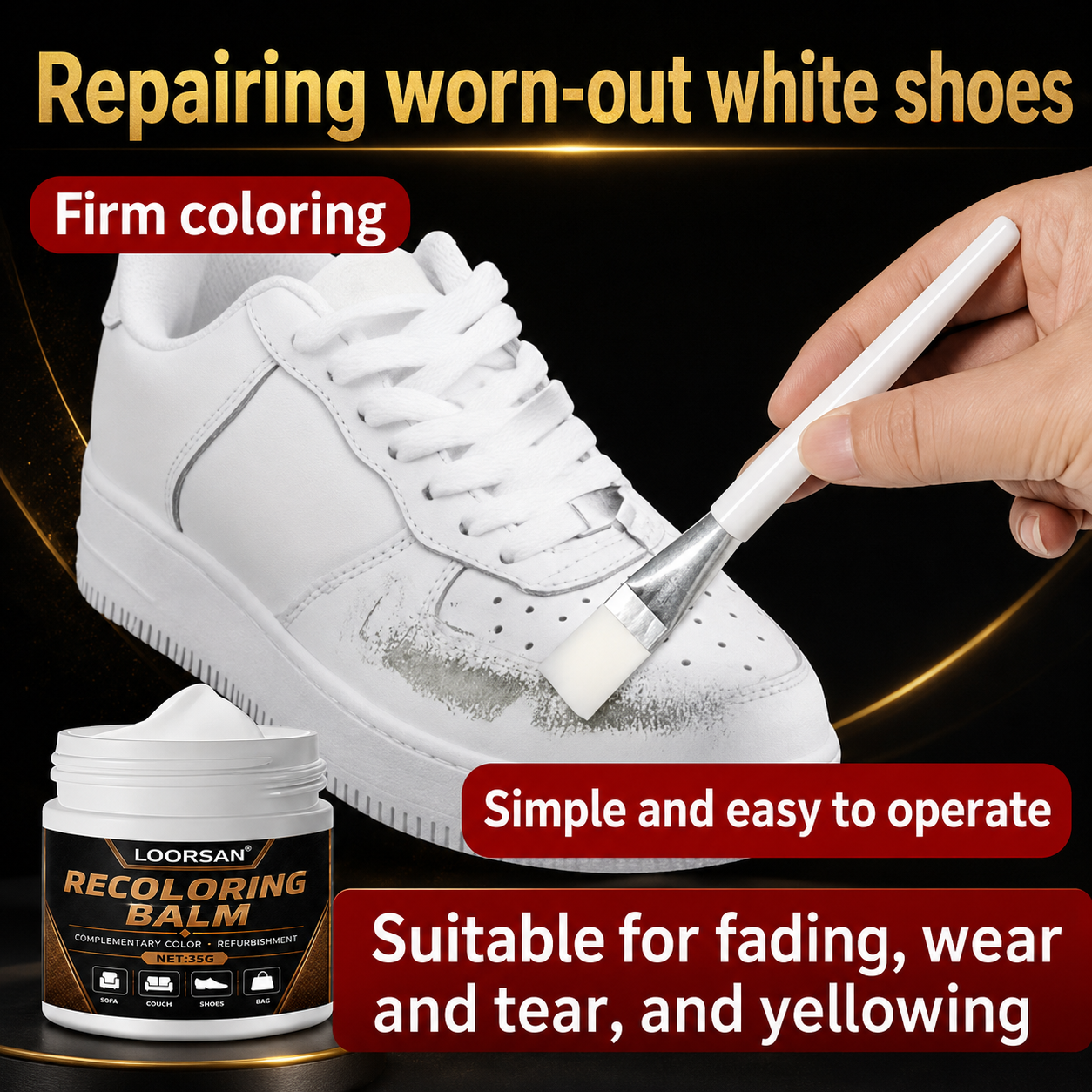 LOORSAN White Leather Sneaker  - مراجعة Sneaker Care Cleaning Kit وسعره