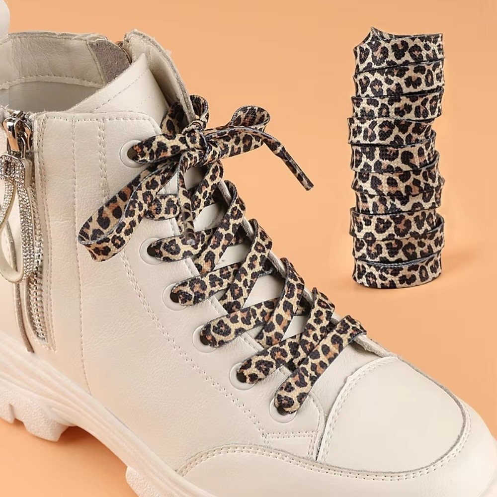1Pair 120CM Fashion Leopard Pr - مراجعة Lace Replacement Flat وسعره