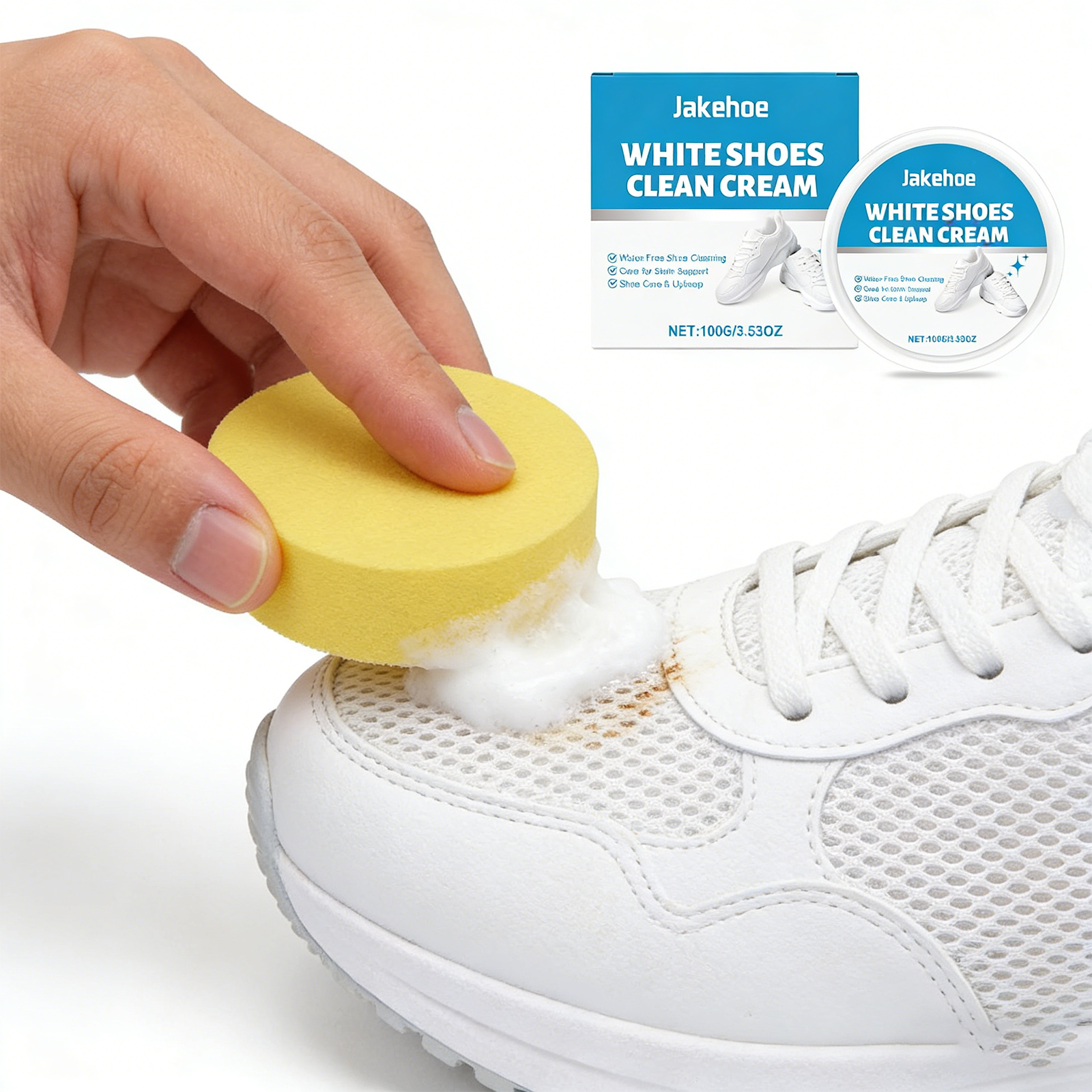White Shoe Cleaner Cream Sneak - مراجعة Sneaker Care Cleaning Kit وسعره