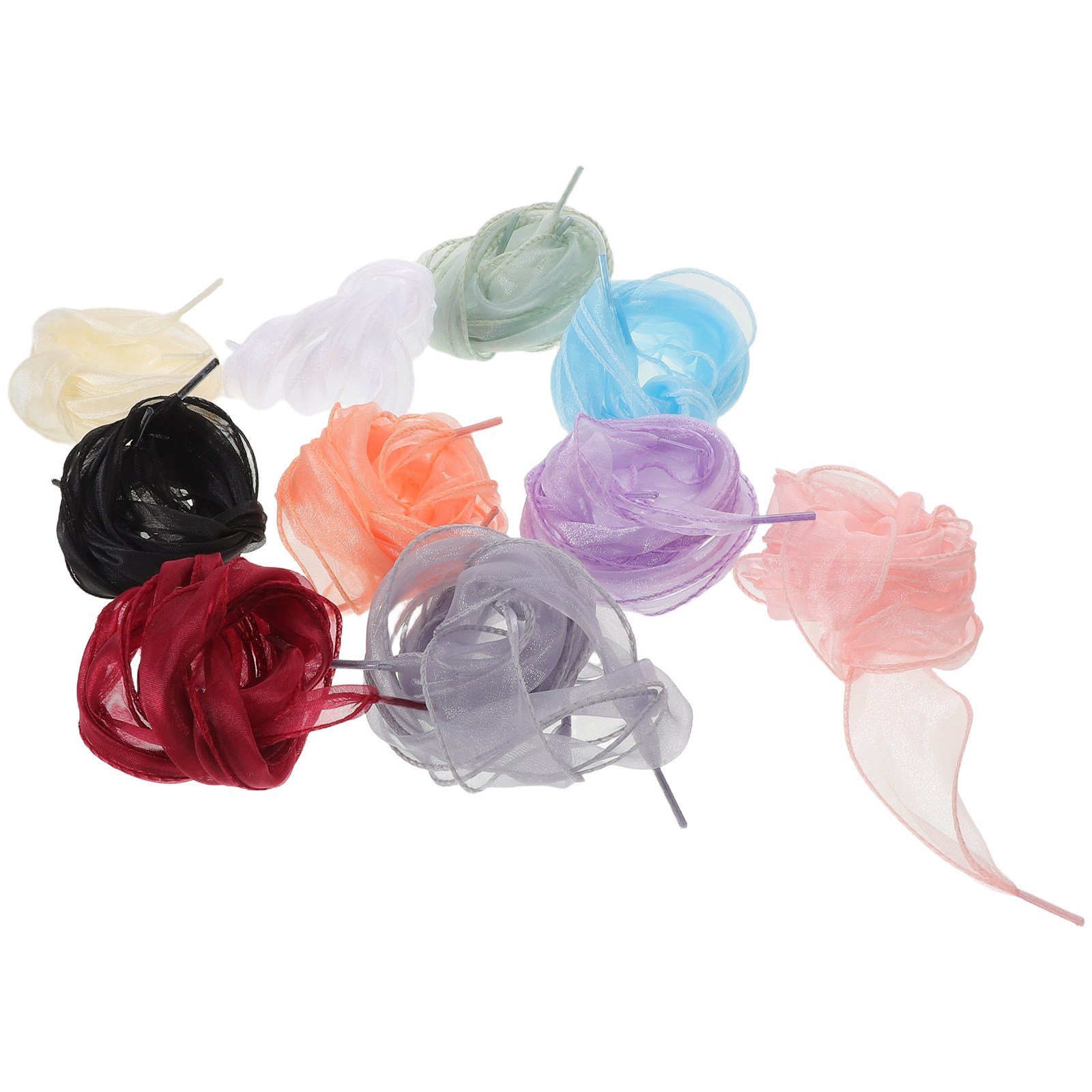10Pairs Organza Silk Shoe Lace - مراجعة Lace Replacement Flat وسعره