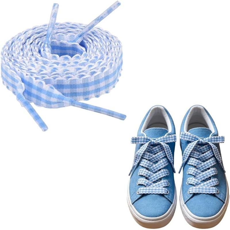 1 Pair Checkered Flat Shoelace - مراجعة Lace Replacement Flat وسعره